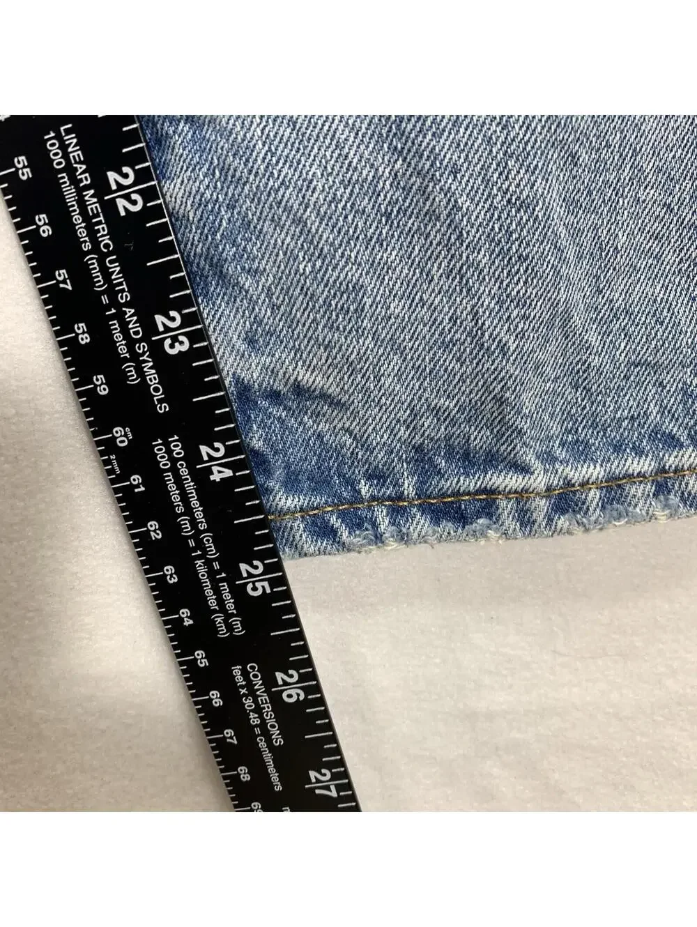 American Eagle Relaxed Slim Jeans Mens 36x30 Blue Distressed Ripped Straight Leg